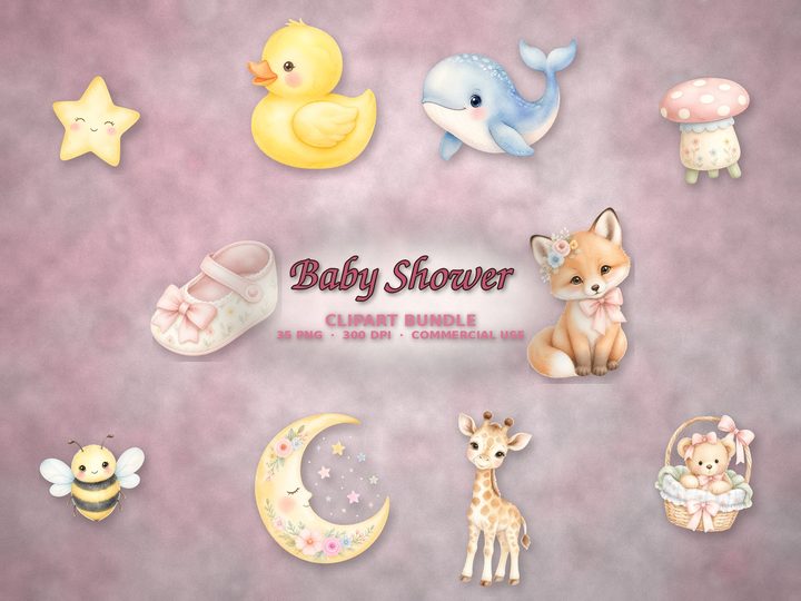 Baby Shower clipart bundle