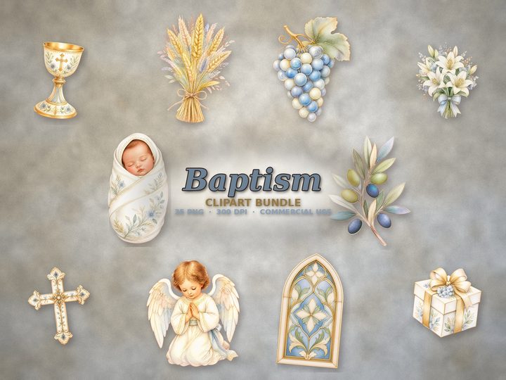 Baptism clipart bundle