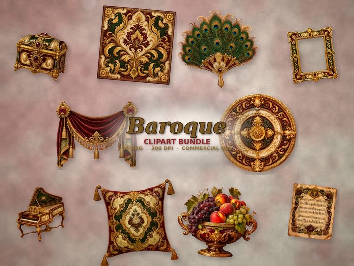 Baroque clipart bundle
