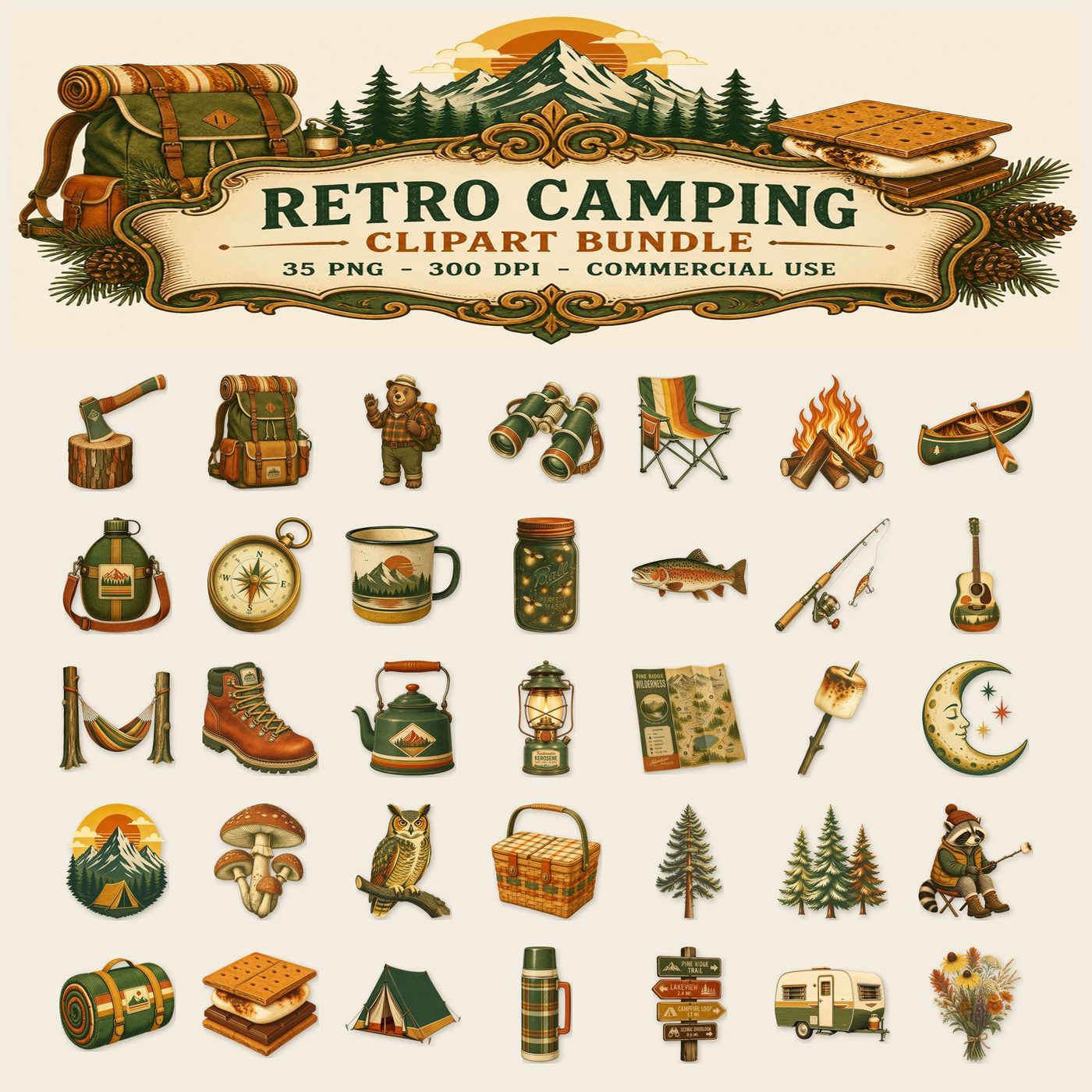 Retro Camping — Full set
