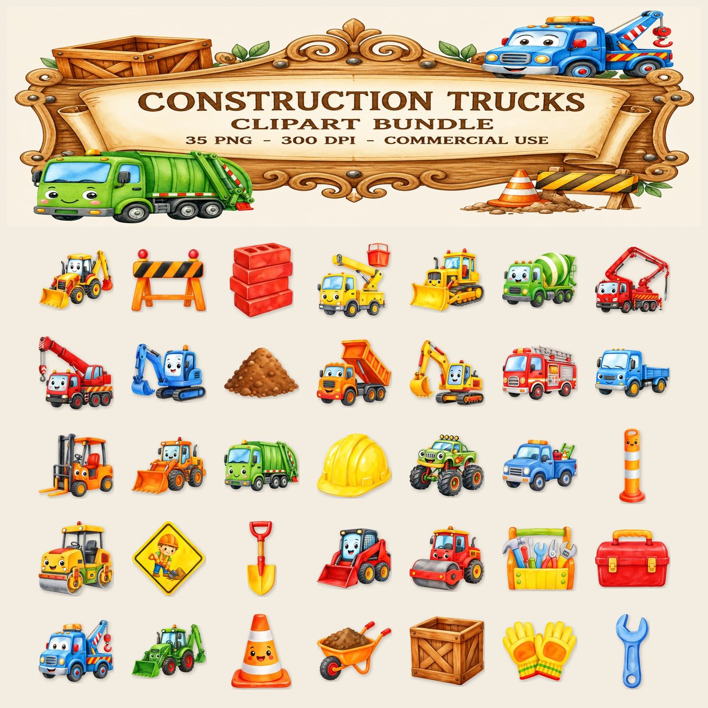 Construction Trucks — Full set