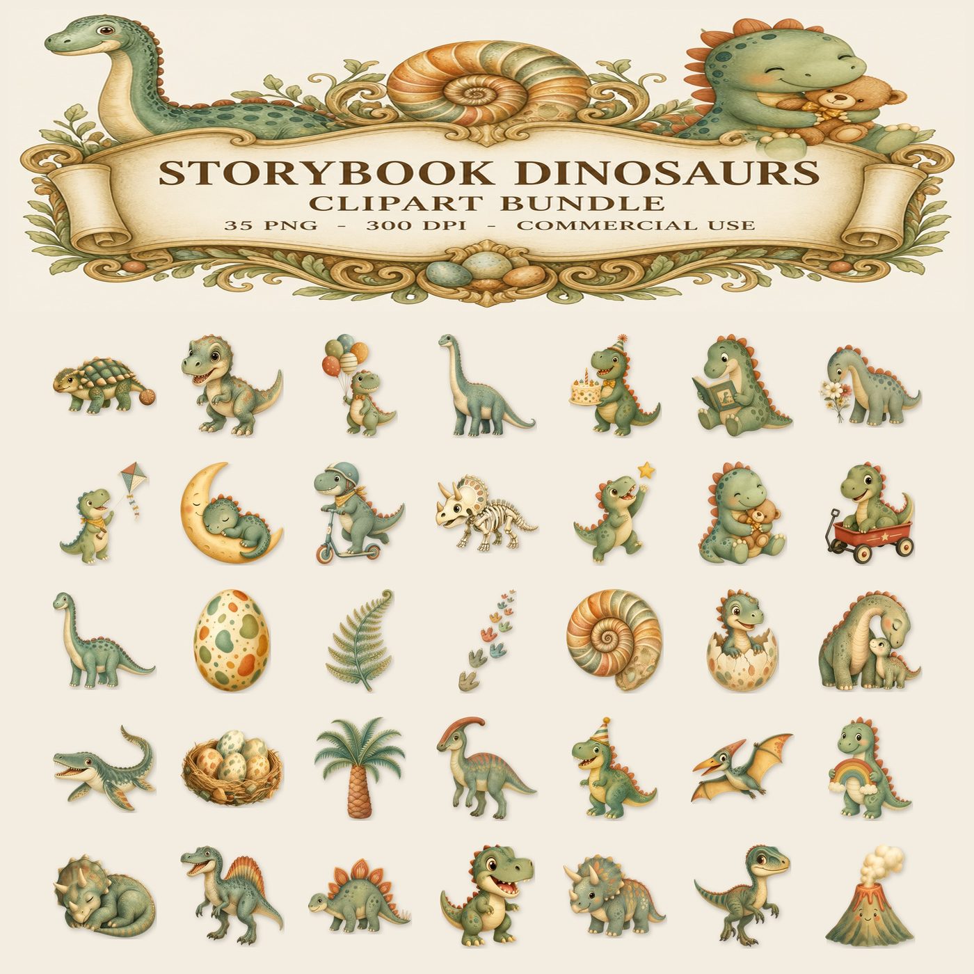 Storybook Dinosaurs — Full set