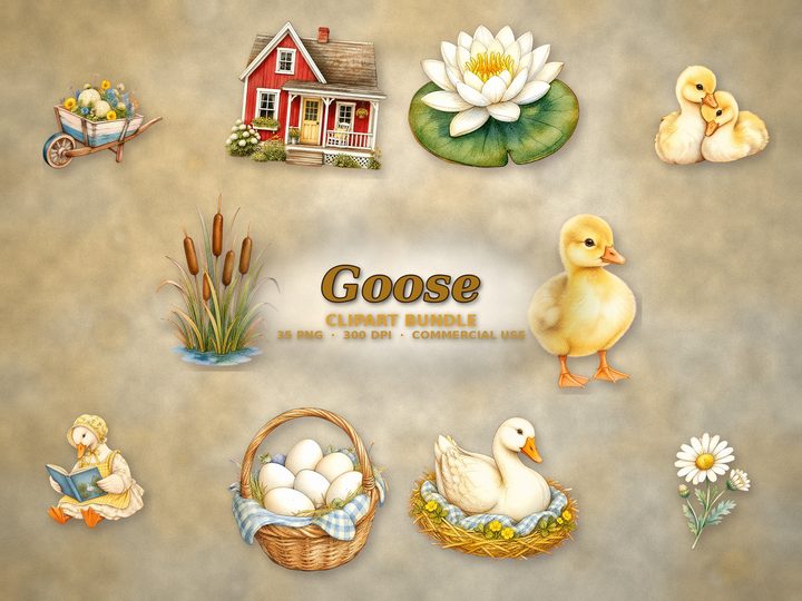 Goose clipart bundle