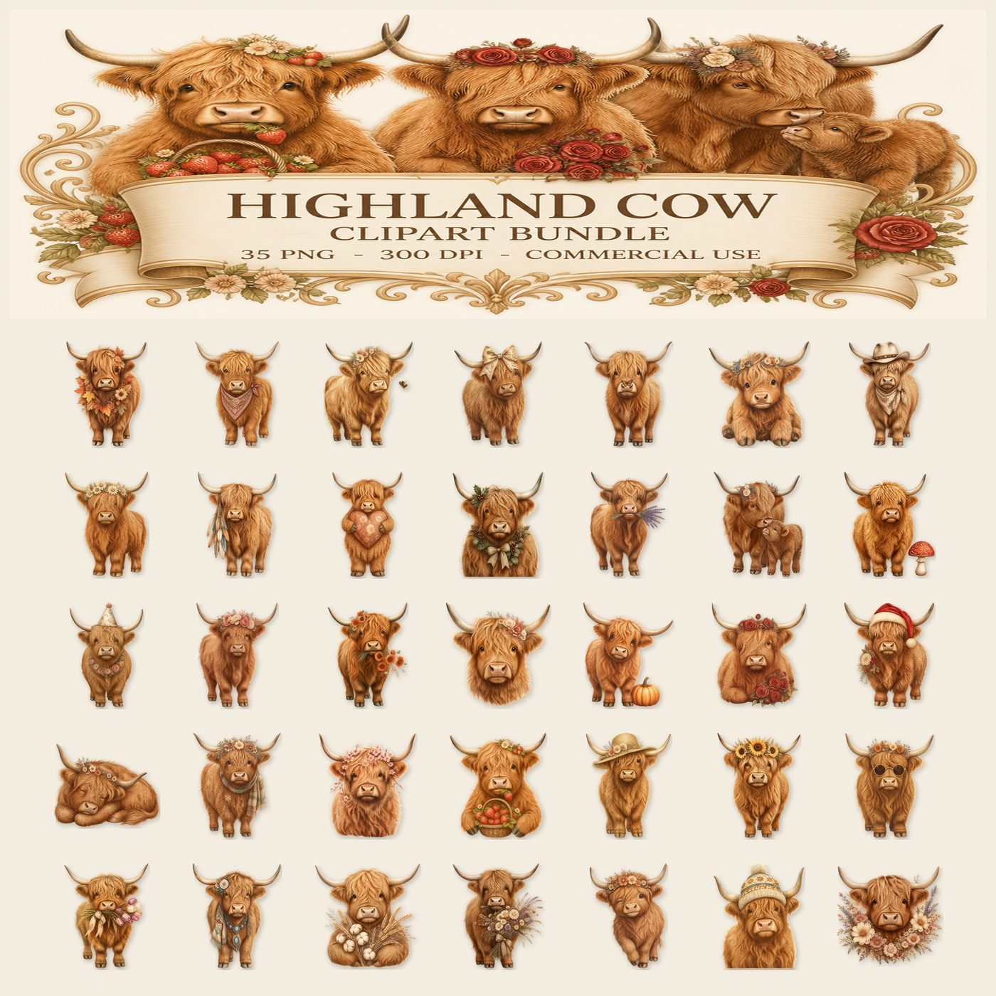 Highland Cow — Full set