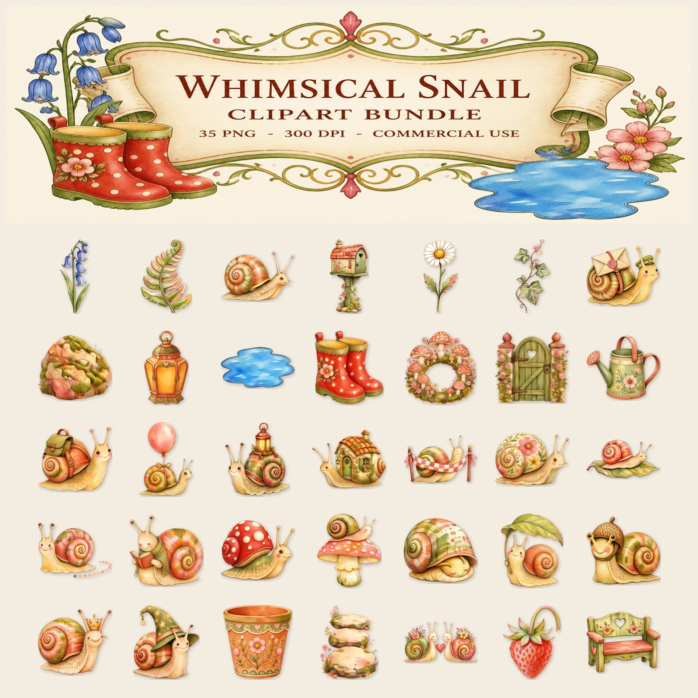 Whimsical Snail — Full set