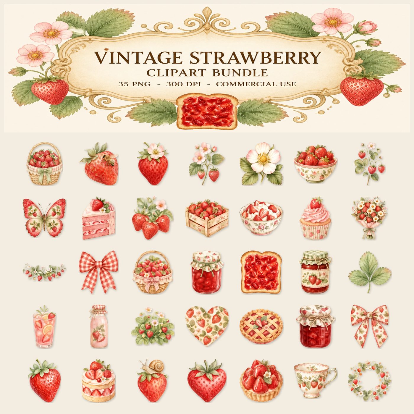 Vintage Strawberry — Full set