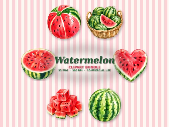 Watermelon clipart bundle