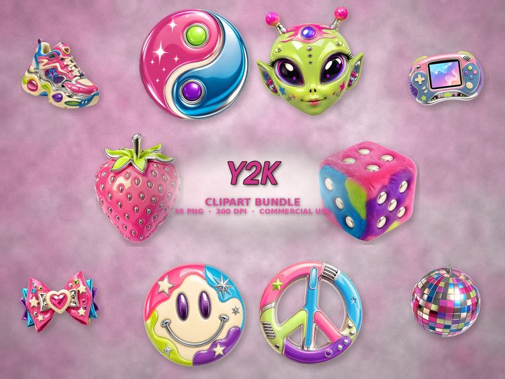 Y2K clipart bundle